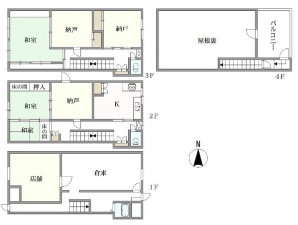 大阪市旭区千林、中古一戸建ての間取り画像です