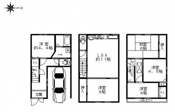 大阪市城東区諏訪、中古一戸建ての外観画像です