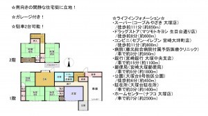 宮崎市大塚町、中古一戸建ての間取り画像です