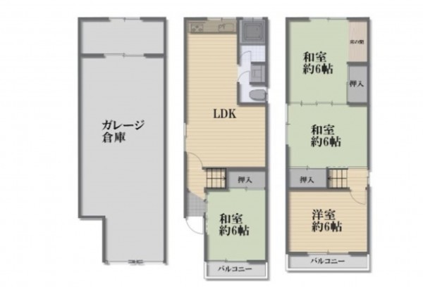 大阪市城東区今福南、中古一戸建ての間取り画像です