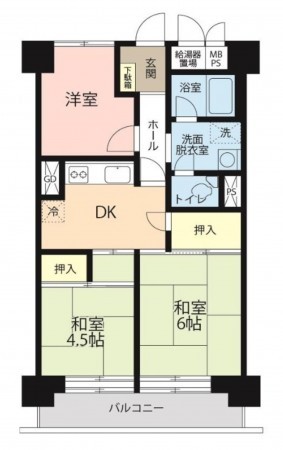 大阪市城東区今福東、マンションの間取り画像です