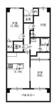 大阪市生野区巽南、マンションの間取り画像です