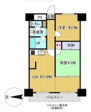 大阪市城東区今福東、マンションの間取り画像です