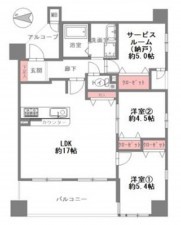 大阪市東成区深江南、マンションの間取り画像です