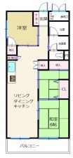 大阪市城東区今福西、マンションの間取り画像です