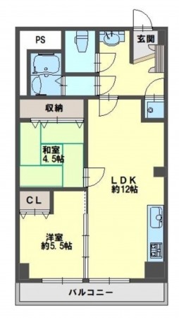 大阪市東成区大今里西、マンションの間取り画像です