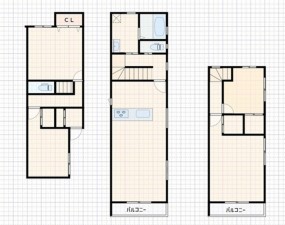 大阪市城東区諏訪、中古一戸建ての間取り画像です