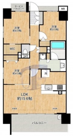 大阪市都島区内代町、マンションの間取り画像です