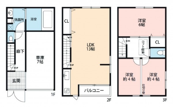 大阪市生野区勝山北、中古一戸建ての間取り画像です