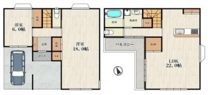 大阪市都島区毛馬町、中古一戸建ての間取り画像です