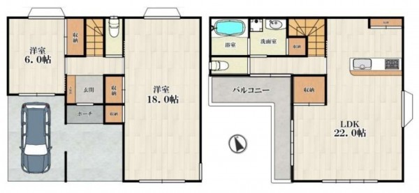 大阪市都島区毛馬町、中古一戸建ての間取り画像です