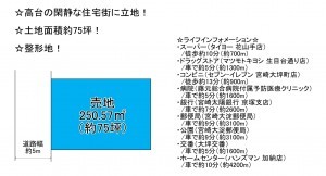 宮崎市江南、土地の間取り画像です