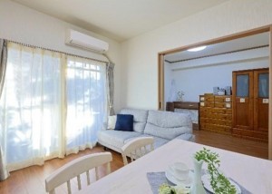 大阪市城東区野江、マンションの居間画像です