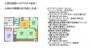 宮崎市江南、中古一戸建ての間取り画像です