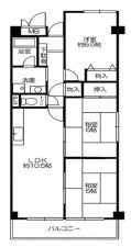 大阪市旭区新森、マンションの間取り画像です