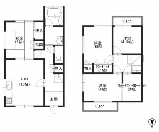 大阪市鶴見区横堤、中古一戸建ての間取り画像です