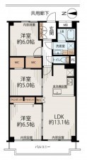 大阪市城東区関目、マンションの間取り画像です