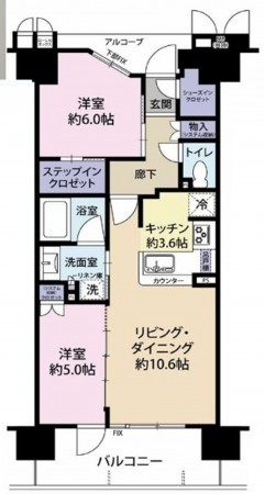 大阪市城東区鴫野西、マンションの間取り画像です