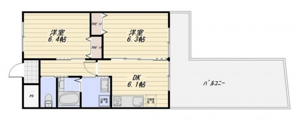 大阪市都島区大東町、マンションの間取り画像です