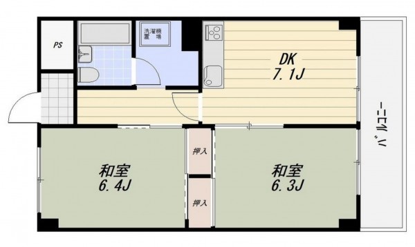 大阪市都島区大東町、マンションの間取り画像です