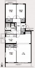 大阪市都島区友渕町、マンションの間取り画像です