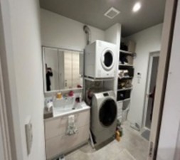 大阪市東成区深江南、中古一戸建ての洗面画像です