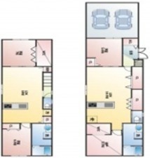 大阪市東成区深江南、中古一戸建ての間取り画像です