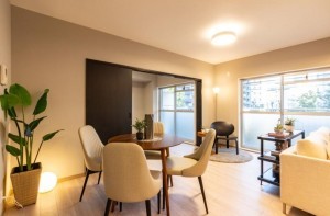 大阪市城東区今福南、マンションの居間画像です