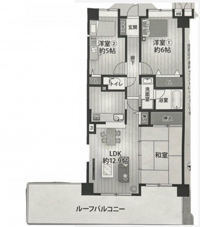 大阪市都島区都島中通、マンションの間取り画像です