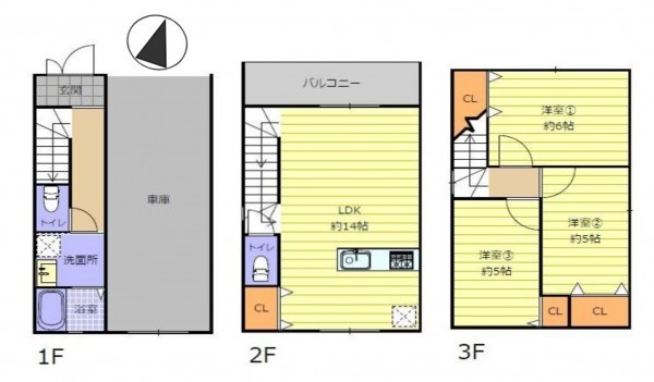 大阪市都島区毛馬町、中古一戸建ての間取り画像です