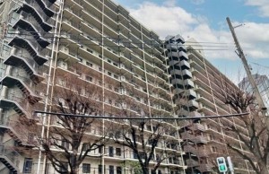 大阪市城東区鴫野西、マンションの外観画像です