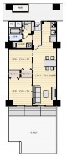 大阪市旭区新森、マンションの間取り画像です