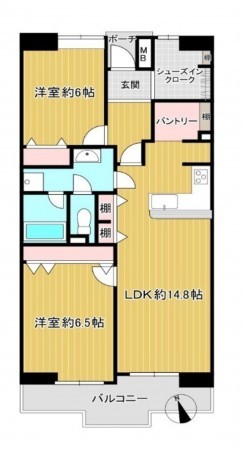 大阪市都島区大東町、マンションの間取り画像です