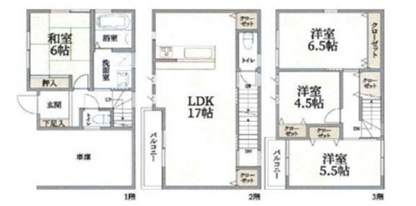 大阪市鶴見区今津北、中古一戸建ての居間画像です