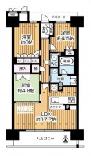 大阪市城東区野江、マンションの間取り画像です