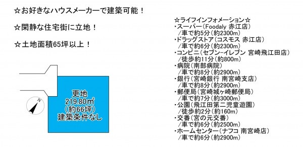 宮崎市赤江、土地の間取り画像です