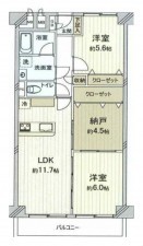 大阪市城東区中央、マンションの間取り画像です
