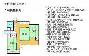 宮崎市潮見町、中古一戸建ての間取り画像です