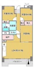 大阪市生野区巽西、マンションの間取り画像です