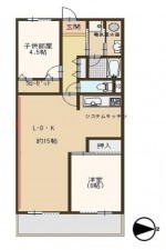 大阪市生野区中川、マンションの間取り画像です