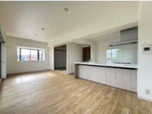 大阪市生野区勝山北、マンションの居間画像です