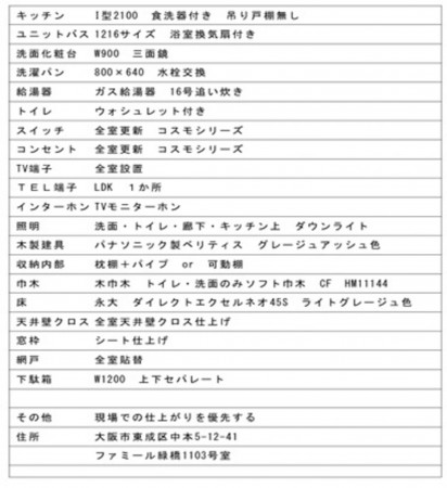 大阪市東成区中本、マンションの設備画像です