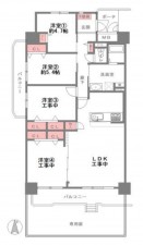 大阪市生野区巽北、マンションの間取り画像です