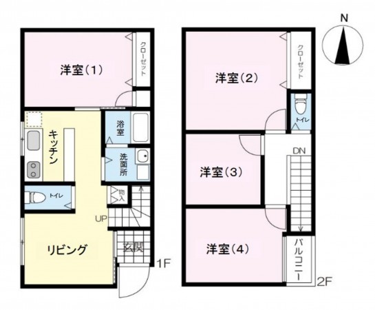 大阪市生野区生野東、中古一戸建ての間取り画像です