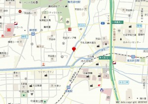 大阪市鶴見区中茶屋、新築一戸建ての地図画像です