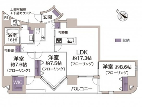 大阪市城東区中央、マンションの間取り画像です