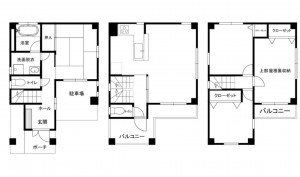 大阪市都島区毛馬町、中古一戸建ての間取り画像です