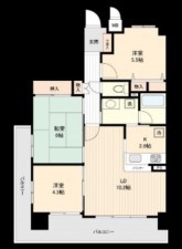 大阪市東成区中道、マンションの間取り画像です