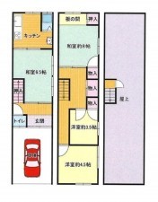 大阪市生野区舎利寺、中古一戸建ての間取り画像です