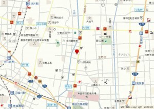 大阪市生野区舎利寺、中古一戸建ての地図画像です